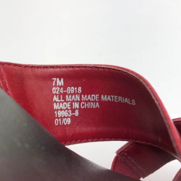 Cabin Creek Red Strappy Slip-On Sandals - Picture 7 of 8